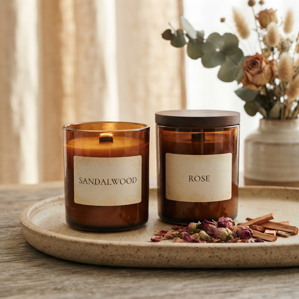 Sandalwood & Rose Candle Set